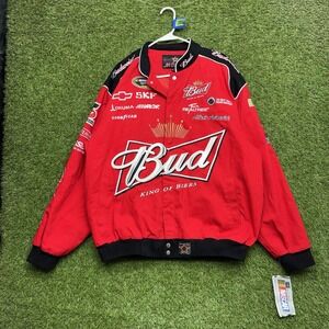 NASCAR Budweiser Dale Earnhardt Jr Jacket Mens XL Chase JH Designs Snap NWT